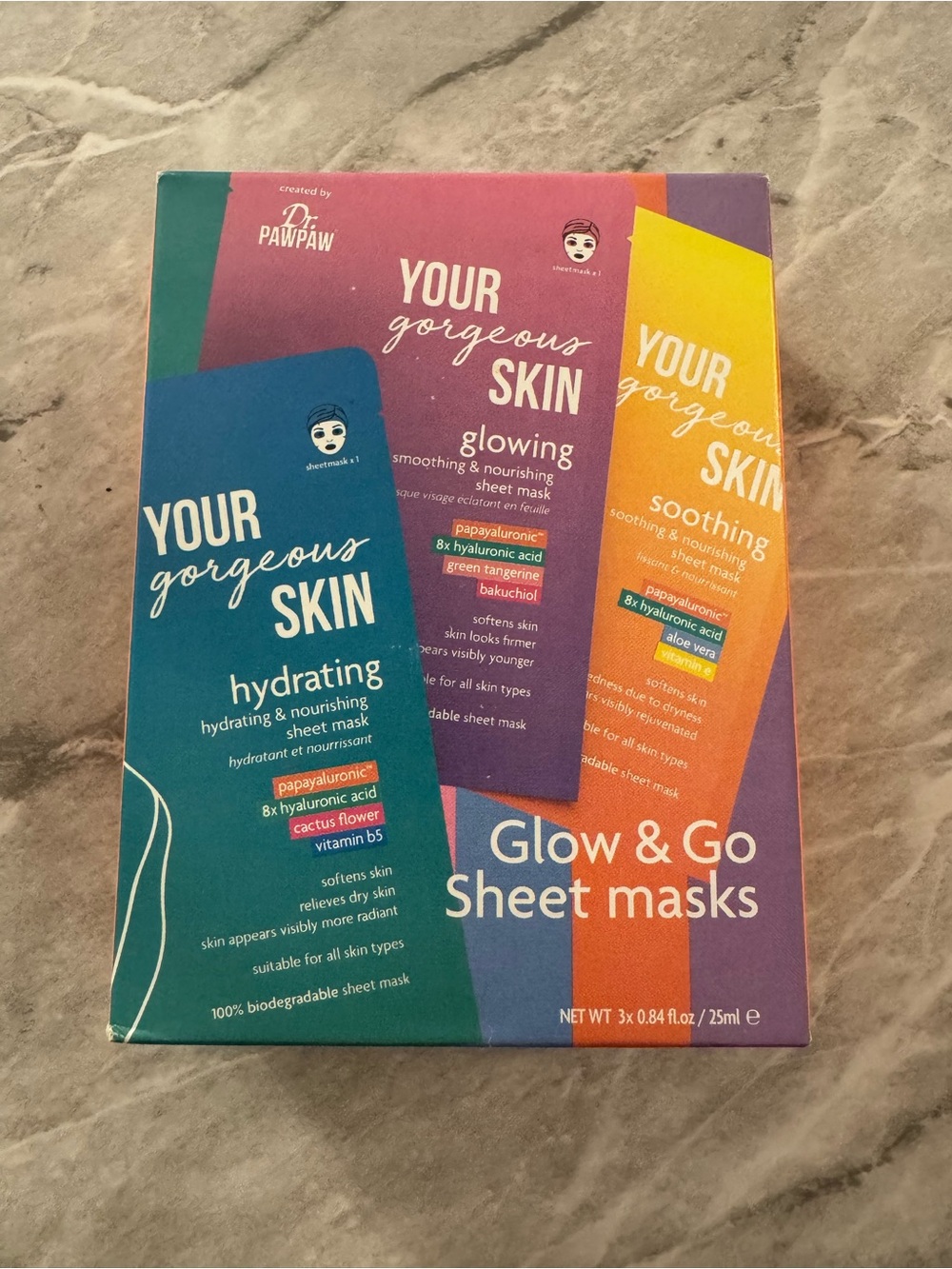 Dr. Pawpaw Your Gorgeous Skin Glow & Go Sheet Mask Gift Set of 3 Skincare